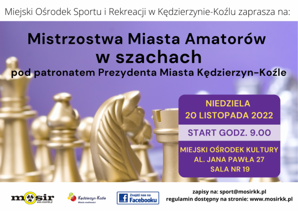 Mistrzostwa Miasta Amatorów w szachach szybkich p-15´ pod patronatem Prezydenta Miasta Kędzierzyn-Koźle