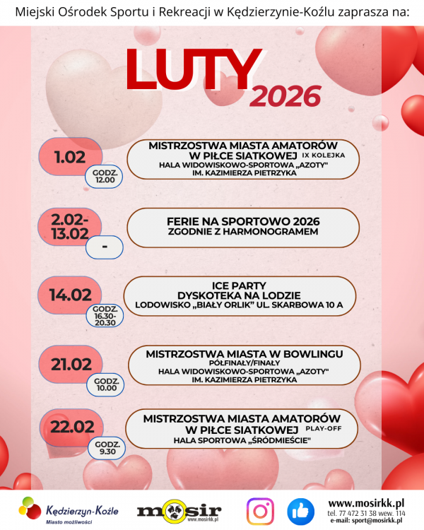 Propozycje MOSiR w lutym